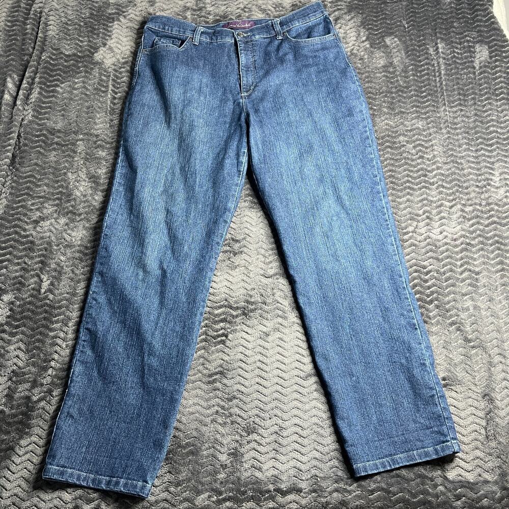 Gloria Vanderbilt Jeans Womens 16 Blue Dark Wash Denim Amanda Missy Straight